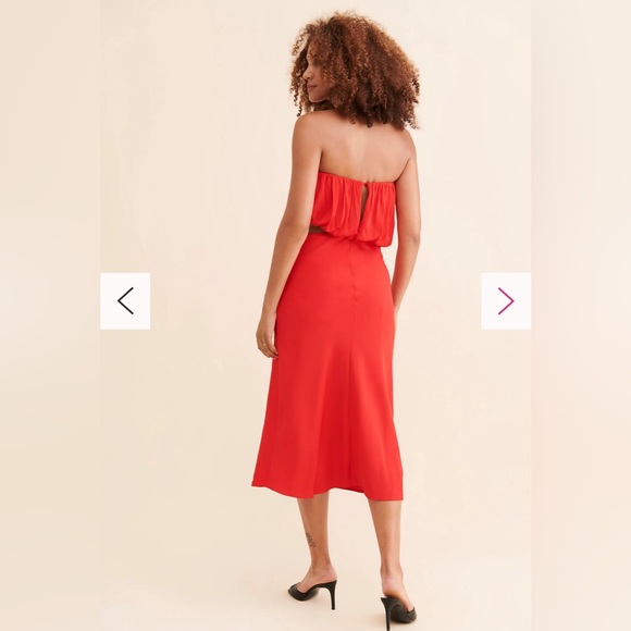 Free People Third Form Overflow Red Strapless Cut Out Party Dress Size 4 NWOT - Picture 3 of 11